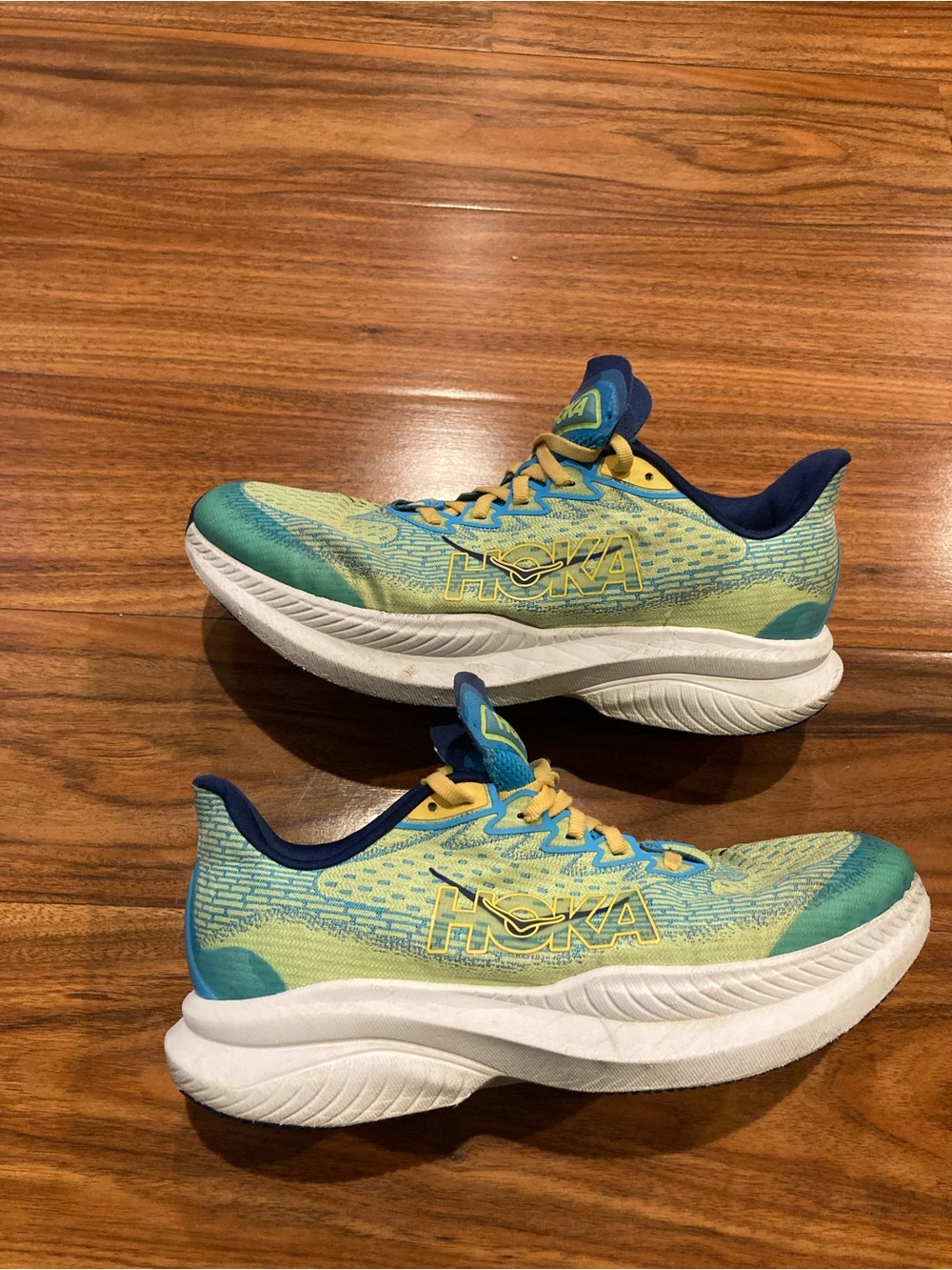 HOKA One One Mach 6 Green Blue Mens Size 7MD